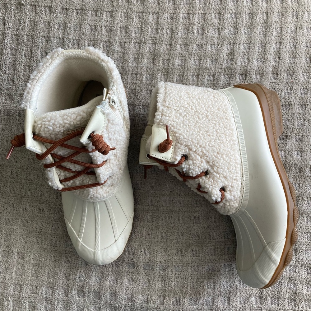 Women’s Sperry Sherpa Duck Boots Size 8 White EUC - Picture 5 of 7